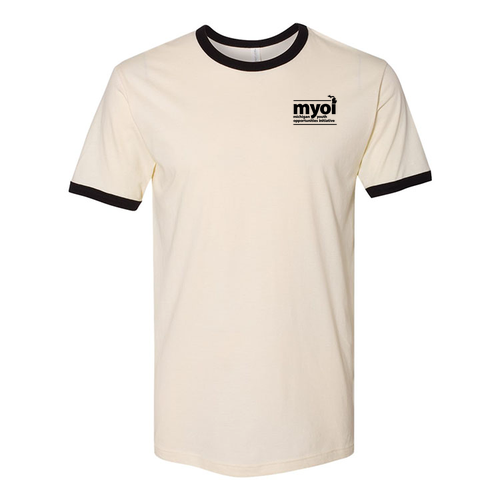 Next Level Unisex Fine Jersey Ringer Tee -- Natural / Black