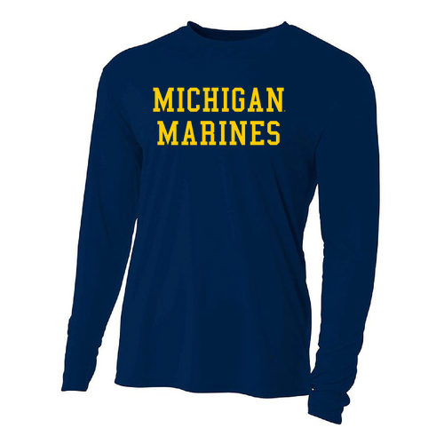 Mens/Unisex A4 Mens Long Sleeve Performance Cooling T-Shirt -- Navy
