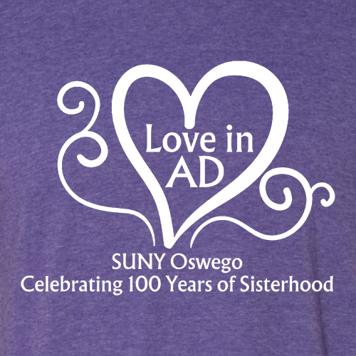 Love in AD Gildan Adult V-Neck T-Shirt -- Heather Purple