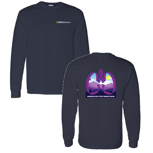 WVU Medicine Gildan Heavy Cotton Longsleeve Basic T-Shirt -- Navy