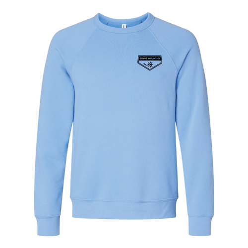Boyne Mountain Logo 2 Black Ink -- Crewneck Sweatshirt Carolina Blue