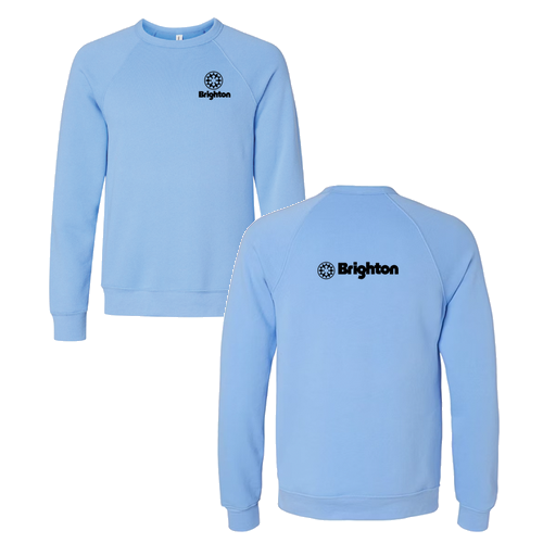 Brighton Logo 2 Black Ink -- Crewneck Sweatshirt Carolina Blue