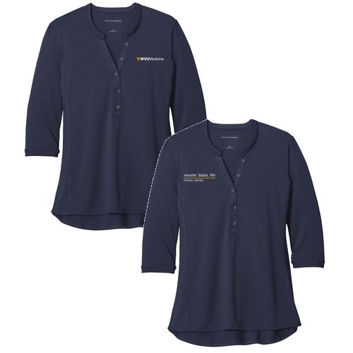 Port Authority Ladies UV Choice Pique Henley -- True Navy