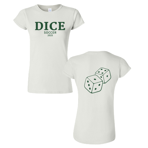 Dice Soccer Ladies T-Shirt -- White