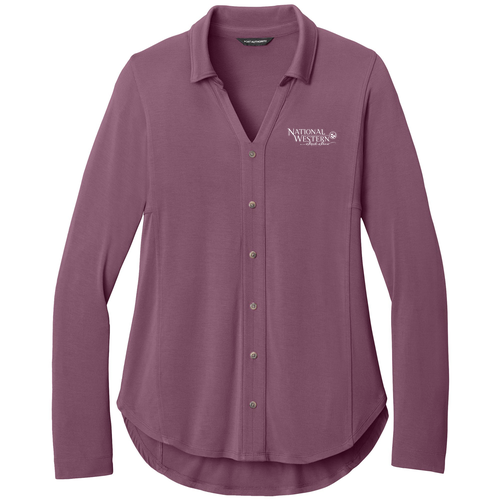 Port Authority Women’s Luxe Knit Button Tunic -- Purple Mist