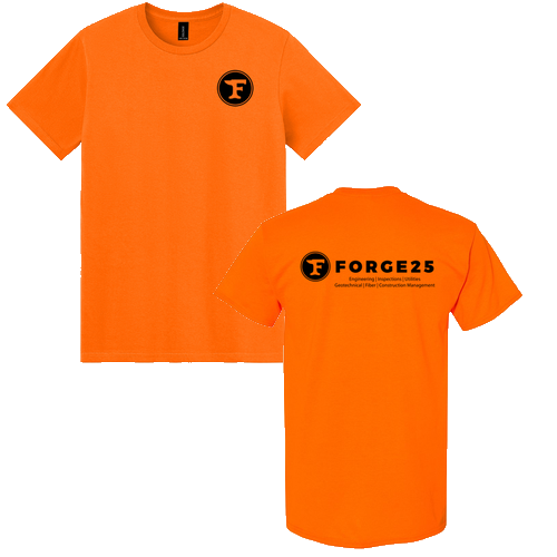 Forge25 Construction tee -- Safety Orange