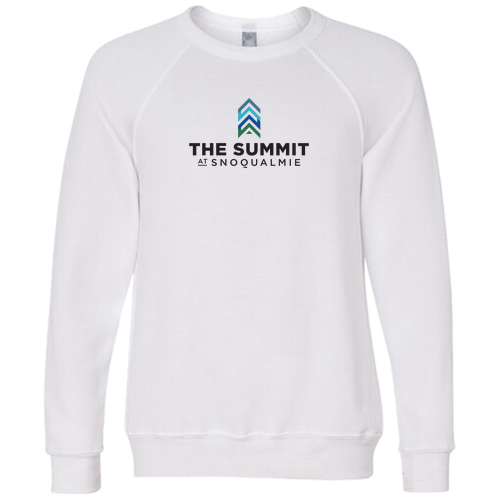 The Summit at Snoqualmie Logo 1 Full color -- Crewneck Sweatshirt White