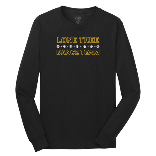 Port and Company Long Sleeve T Shirt With Names-- Jet Black