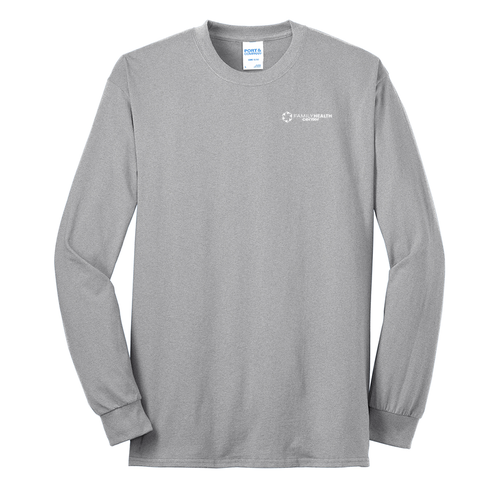 FHC Healthcare For All Port & Company Long Sleeve 50/50 T Shirt -- Ash