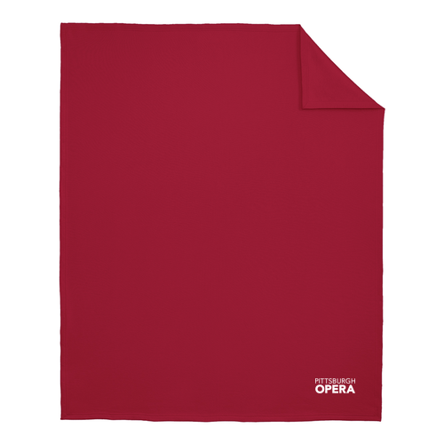 Embroidered Fleece Sweatshirt Blanket -- Red