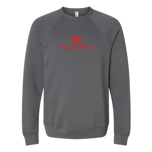 Sunday River Logo 1 Red Ink -- Crewneck Sweatshirt Asphalt