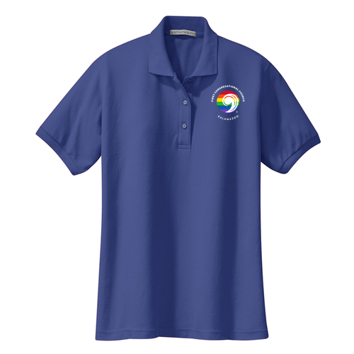 Port Authority Ladies Silk Touch Sport Shirt. -- Mediterranean Blue