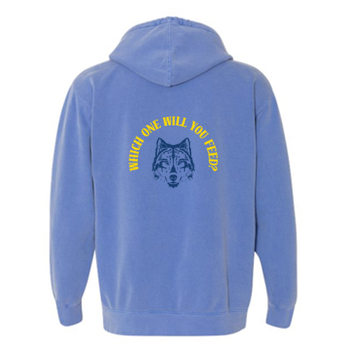 Comfort Colors Garment Dyed Hooded Pullover Sweatshirt -- Flo Blue