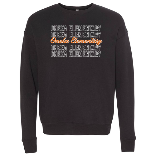 Bella Canvas Unisex Drop Shoulder Fleece Crewneck -- Black