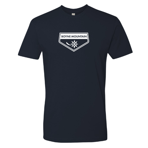 Boyne Mountain Logo 1 White Ink -- Short sleeve Midnight Navy