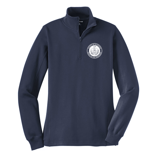 Sport Tek Ladies Quarter Zip Sweatshirt -- True Navy