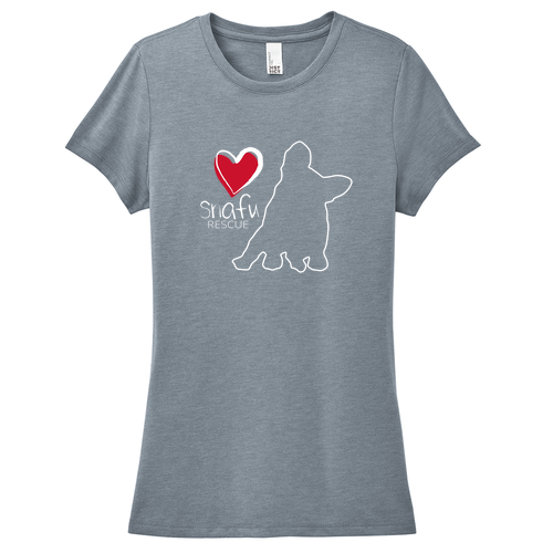 District Womens Perfect Tri Tee -- Flint Blue Heather