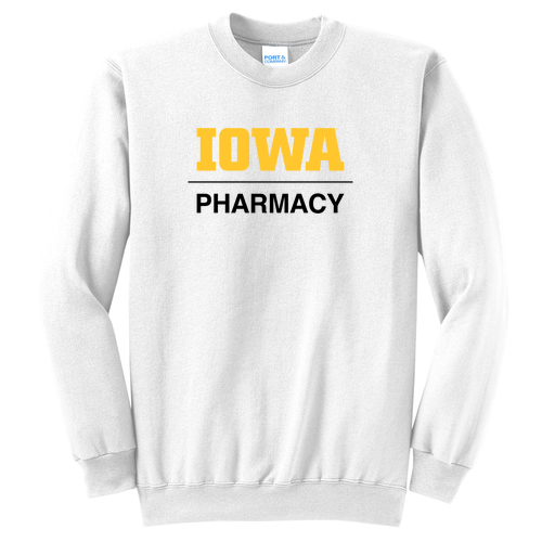 Port and Company Classic Crewneck Sweatshirt -- White 2 Color Print