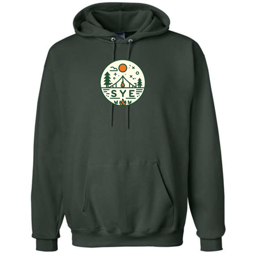 Hanes 10 oz Ultimate Cotton Printpro Adult  Hooded Sweatshirt -- Deep Forest