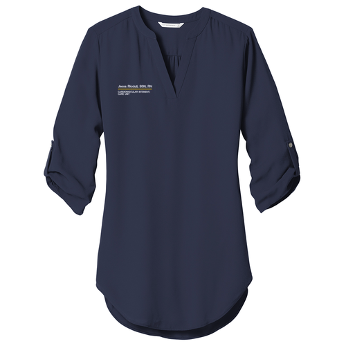 Port Authority Ladies 3/4-Sleeve Tunic Blouse -- True Navy