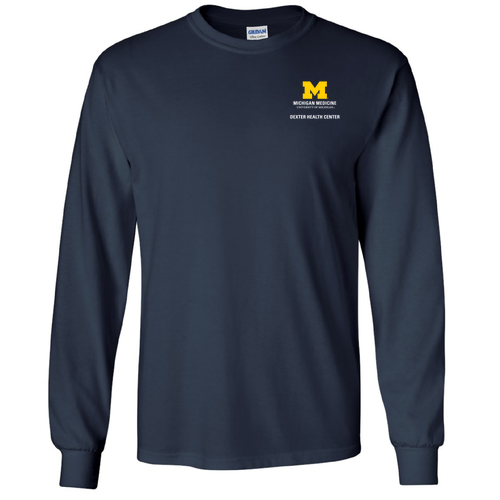 Mens/Unisex Gildan Ultra Cotton Longsleeve Basic T-Shirt -- Navy