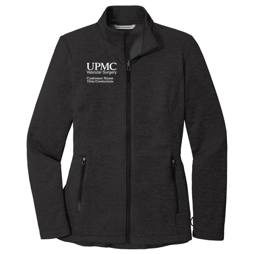 Port Authority Ladies Collective Striated Fleece Jacket -- Deep Black Heather