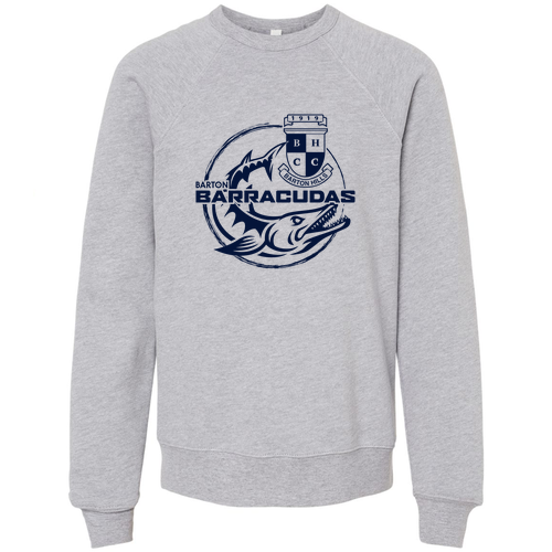 Youth Bella Canvas Soft Sponge Fleece Raglan Sweatshirt -- Athletic Heather