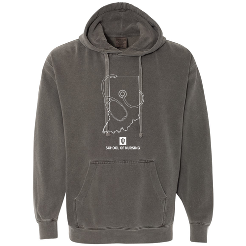 Comfort Colors Garment Dyed Hooded Pullover Sweatshirt -- Pepper