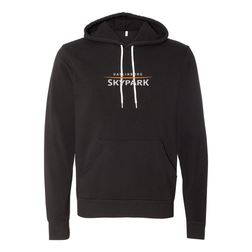 Gatlinburg Skypark Logo 1 Grey & Orange Ink -- Pullover Hooded Sweatshirt Black