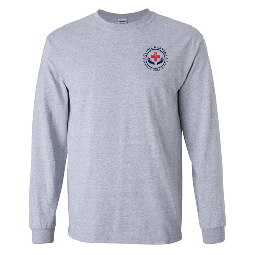 Gildan Ultra Cotton Longsleeve Basic T-Shirt -- Sport Grey