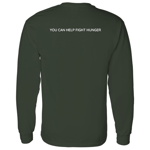 KLF You Can Help Fight Hunger Longsleeve Basic T-Shirt -- Forest Green