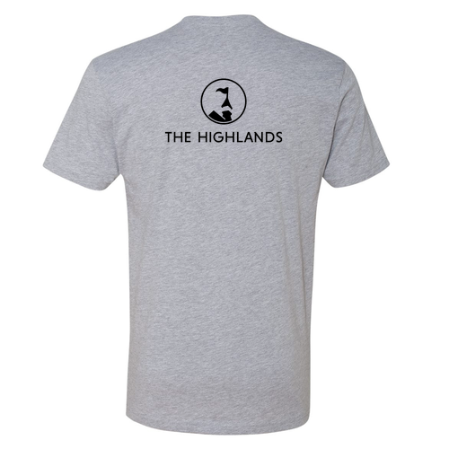 The Highlands Logo 2 Black Ink -- Short Sleeve Heather Grey