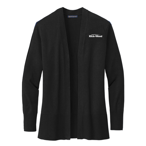 Brooks Brothers Women’s Cotton Stretch Long Cardigan Sweater -- Deep Black