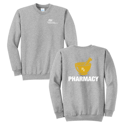 Screen Printed Port and Company Classic Crewneck Sweatshirt -- Athletic Heather