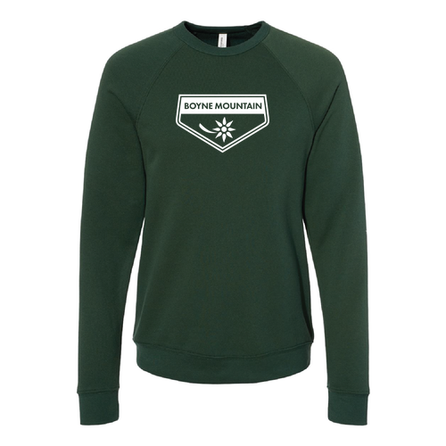 Boyne Mountain Logo 1 White Ink -- Crewneck Sweatshirt Forest