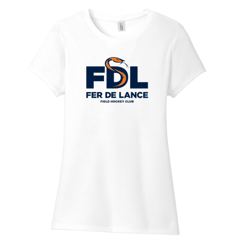 Ladies District Soft Fitted Perfect Tri Tee -- White, U16