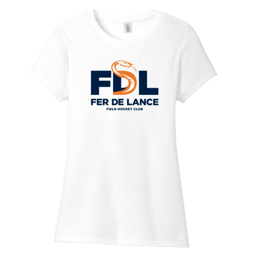 Ladies District Soft Perfect Tri Tee -- White, U16