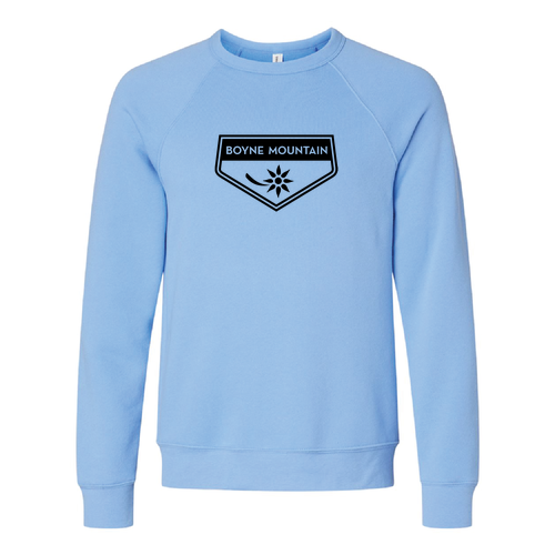 Boyne Mountain Logo 1 Black Ink -- Crewneck Sweatshirt Carolina Blue