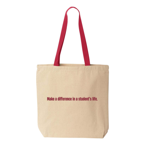 Liberty Bags Canvas Tote with Contrasting Handles -- Natural / Red