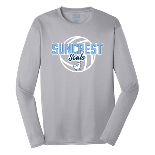 REQUIRED Warm-Up Port and Company Long Sleeve Performance Tee -- Silver