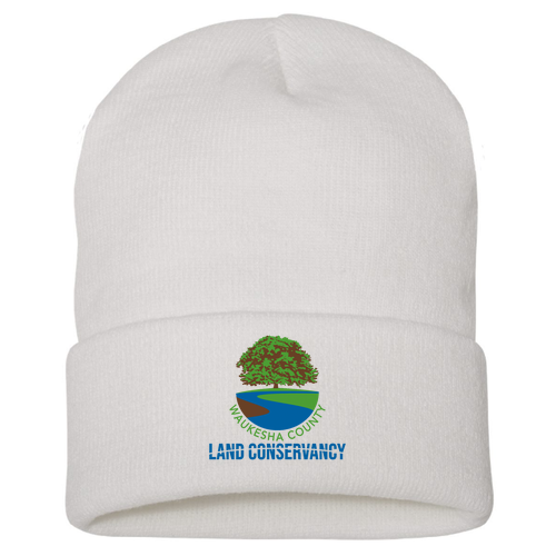 Yupoong Knit Hat with Cuff -- White