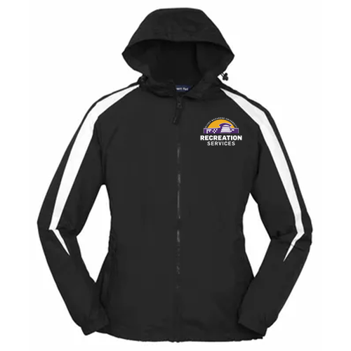 Sport-Tek Fleece Lined Coloblock Jacket -- Black / White