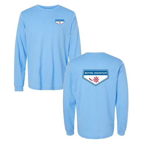 Boyne Mountain Logo 2 Full Color -- Long Sleeve Carolina Blue