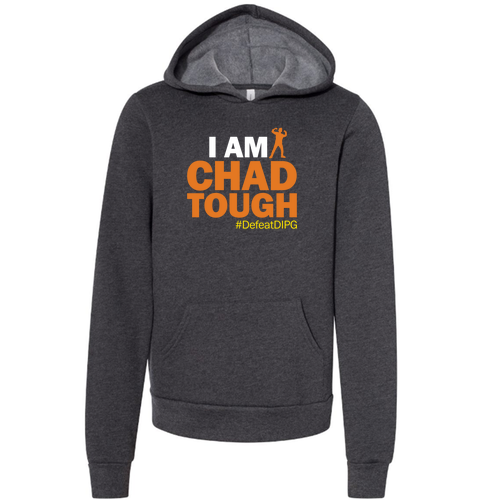 Youth Bella Canvas Soft Sponge Fleece Hooded Sweatshirt -- Dark Grey Heather