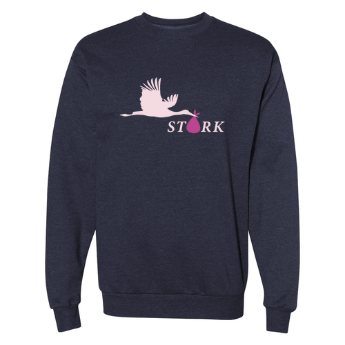 Hanes EcoSmart Crewneck Sweatshirt -- Heather Navy