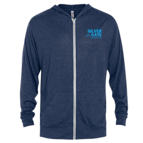 Delta Platinum Adult Tri-Blend Full Zip Hoodie -- Navy Heather
