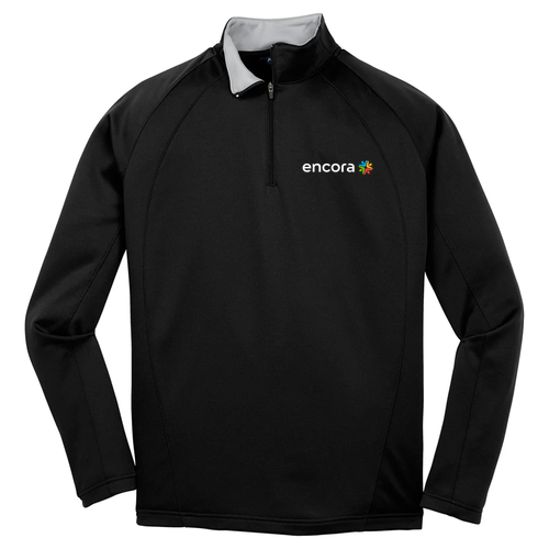 Sport Tek Sportwick Fleece Quarter Zip Pullover -- Black / Silver