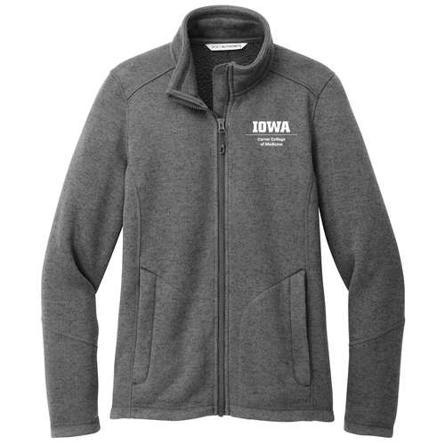 Port Authority Ladies Arc Sweater Fleece Jacket -- Grey Smoke Heather