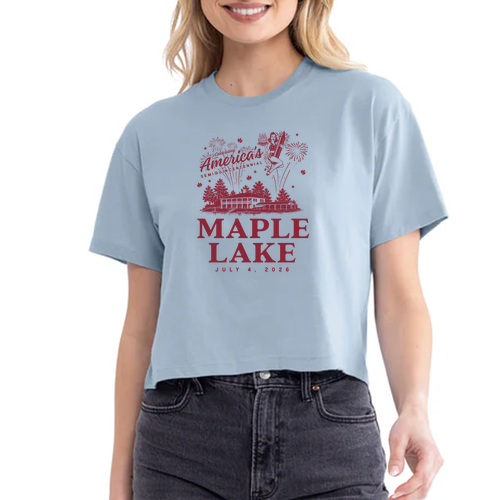Next Level Ladies' Ideal Crop T-Shirt -- Stonewash Denim