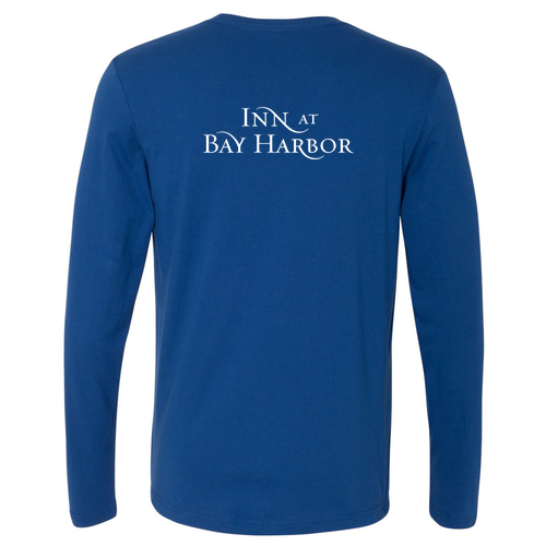 Inn at Bay Harbor 1 color White left chest/back Long Sleeve Crew -- Royal